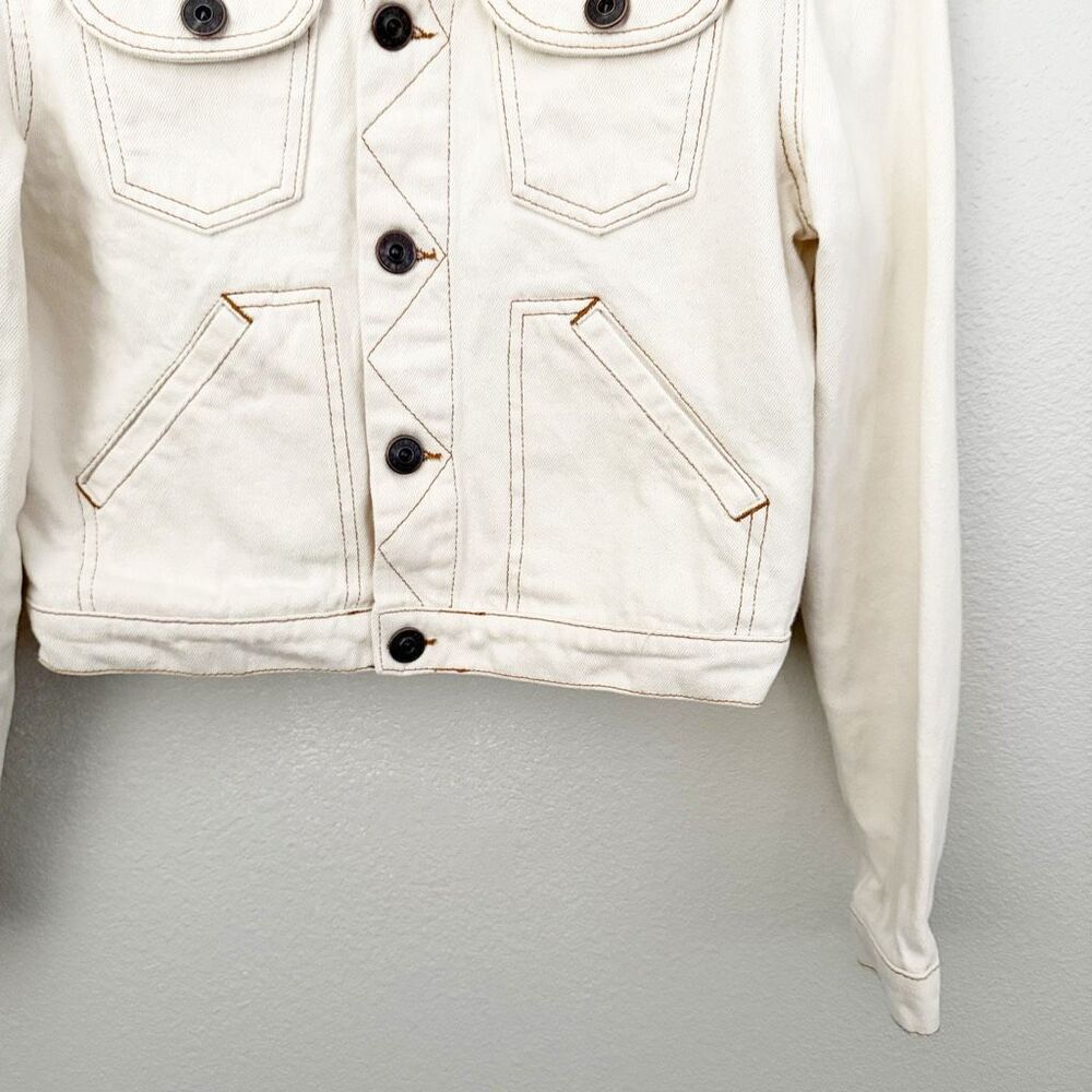 BDG x URBAN OUTFITTERS | Ivory Cream Ecru Jean Western Denim Jacket | Small - Picture 6 of 10